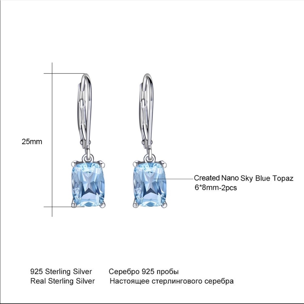 🌟 Sky Blue Topaz Earrings - Picture 4 of 5